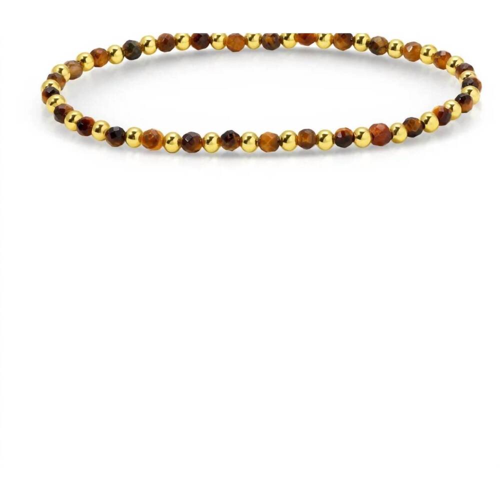 NEW SPLENDID IRIS women's stretch beaded with stone accents bracelet in brown
